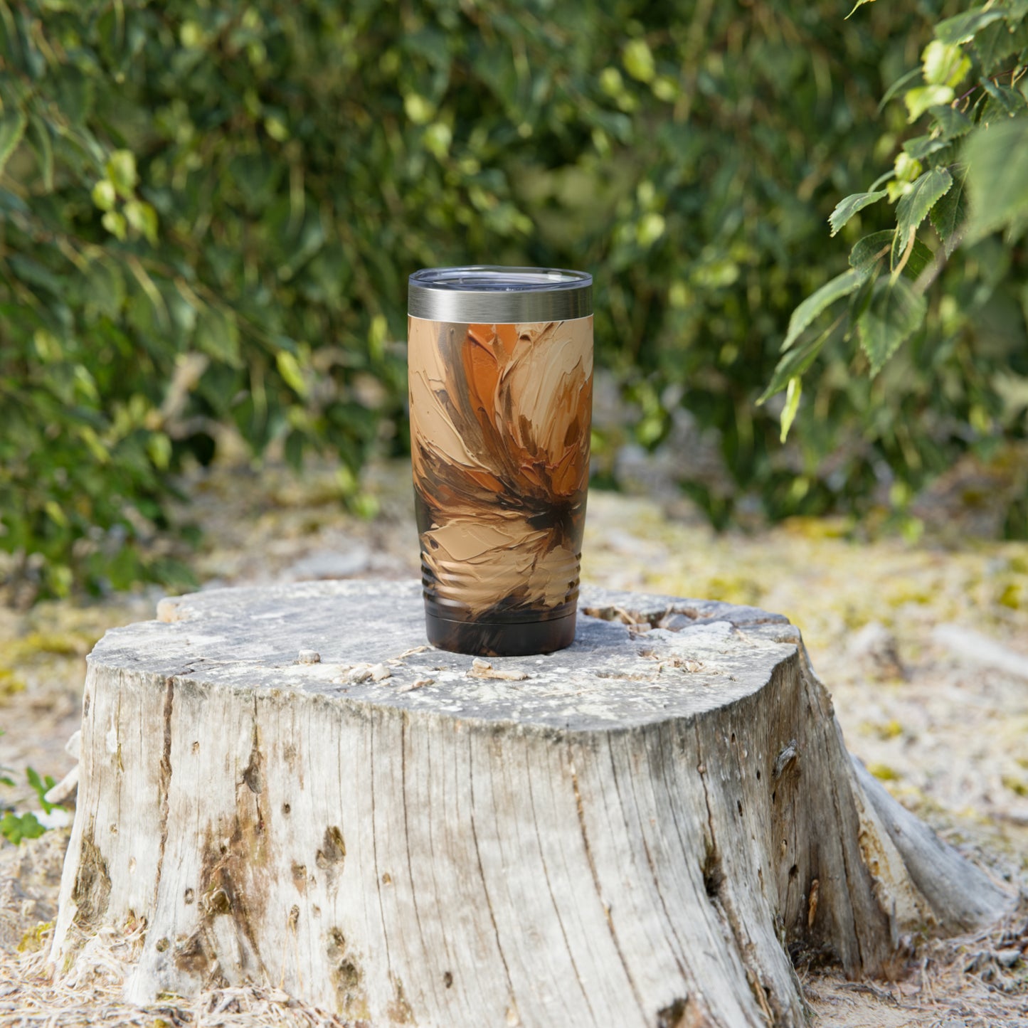 Artistic Fusion: Tumbler Infused with Tan Hua-Inspired Abstract Art