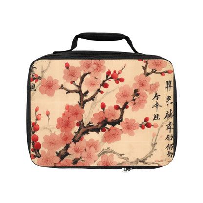 Floral Fusion: Lunch Bag Merging Cherry Blossom Beauty and Artistic Flower Drawings