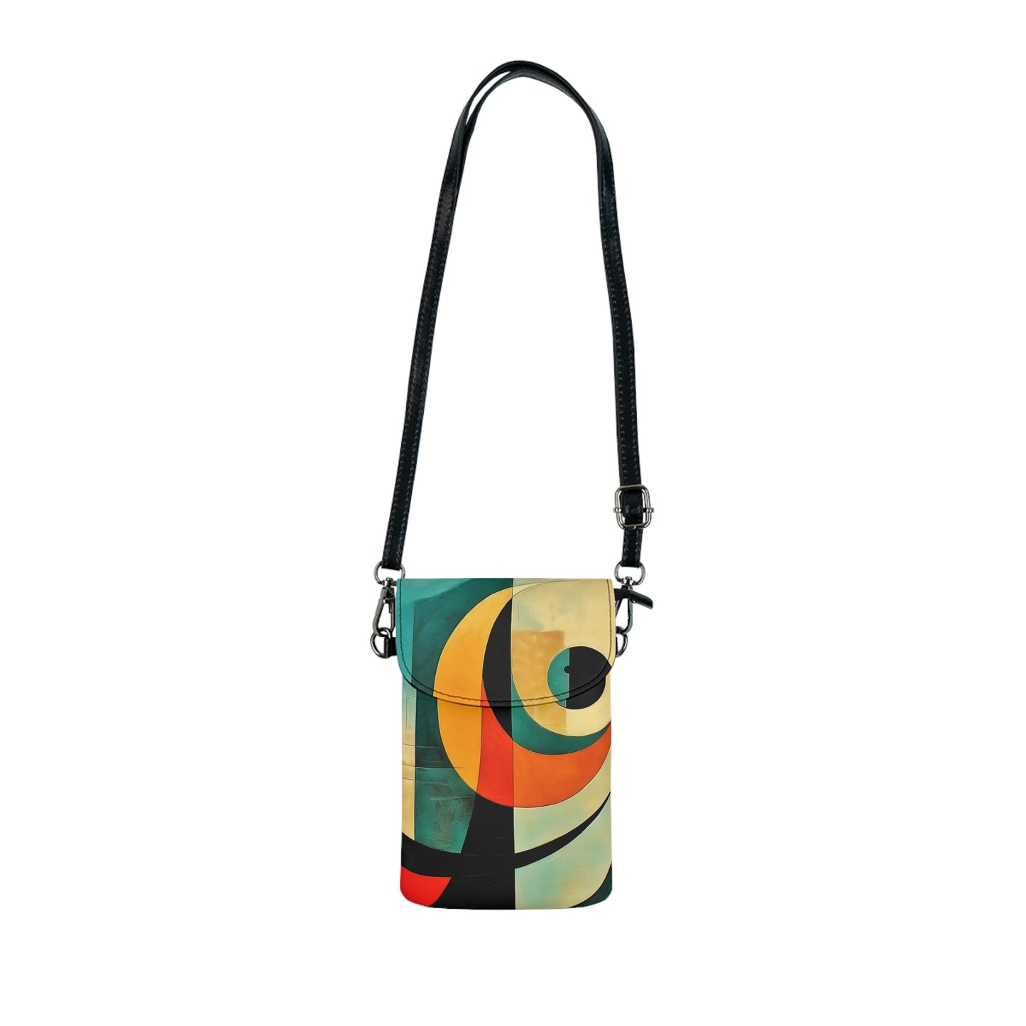 Atomic Age Elegance: Midcentury Modern Small Cell Phone Wallet for Minimalist Home Decor