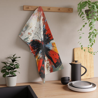 Kitchen Towel with Bauhaus-Inspired Butterfly Drawing: A Harmonious Blend of Art and Functionality