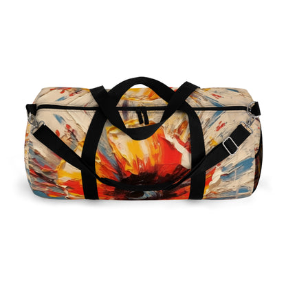 Poppy Symphony: Duffel Bag with Abstract Floral Artwork
