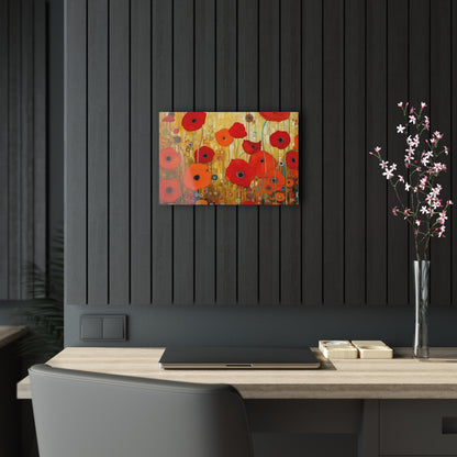 Floral Symphony: Acrylic Prints showcasing Gustav Klimt's Poppies in Art Nouveau
