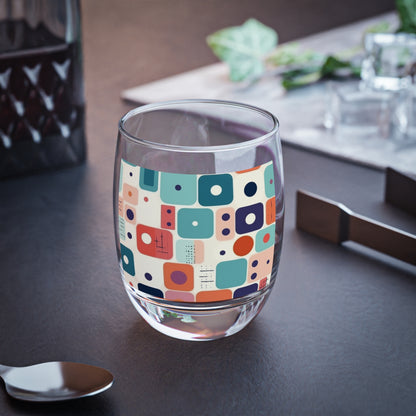 Retro Chic: Atomic Age-Inspired Whiskey Glass with Midcentury Modern Design and 1960s Fashion