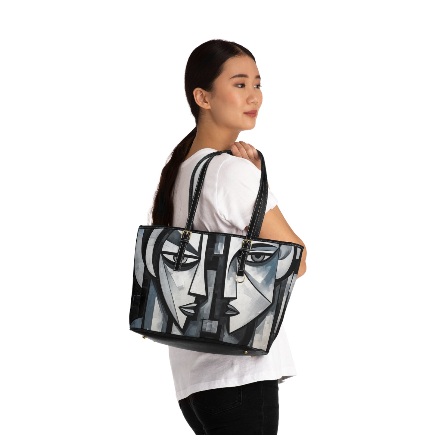 Cubist Paintings PU Leather Shoulder Bag