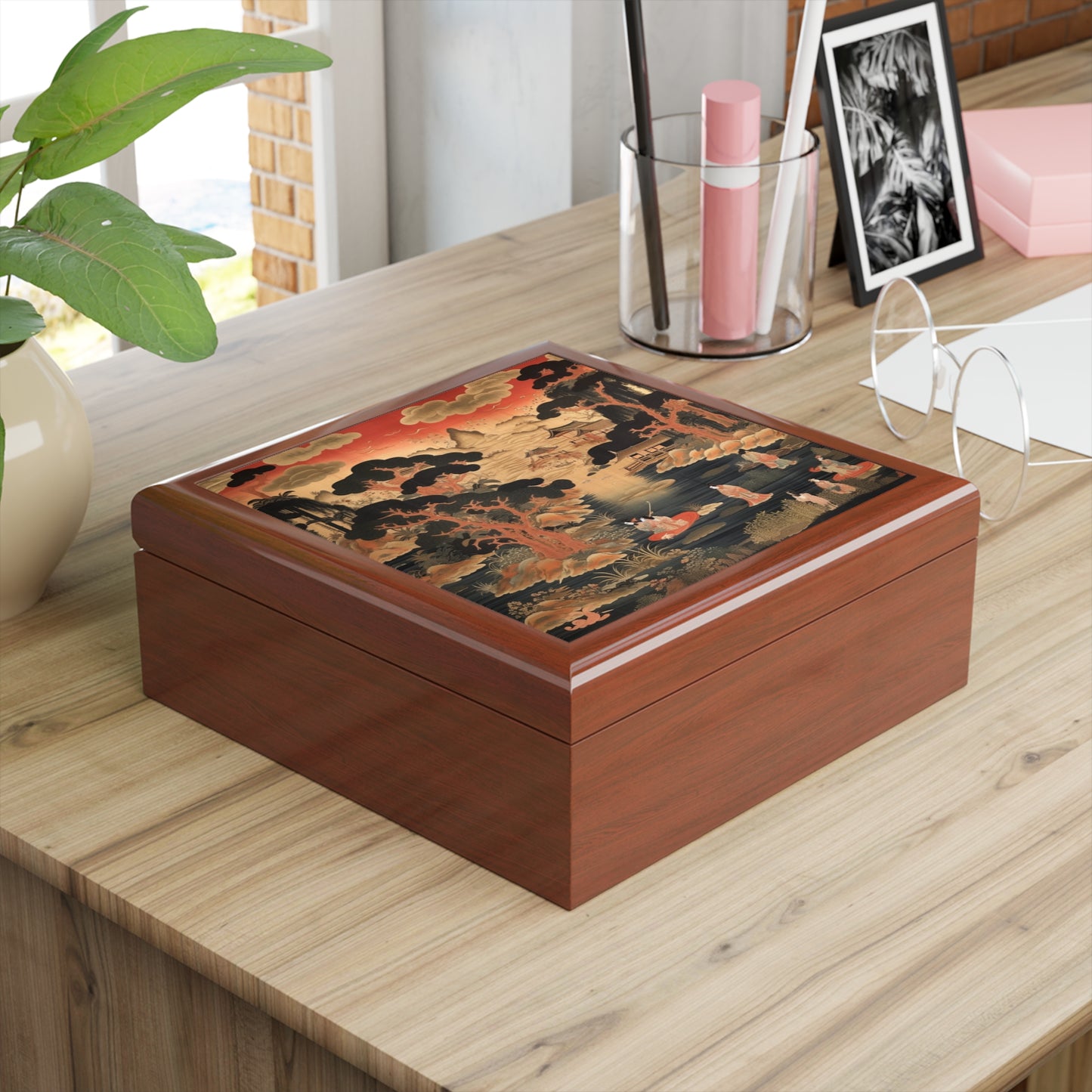 Custom Japanese Tapestry Jewelry Box: Your Personalized Artistic Statement