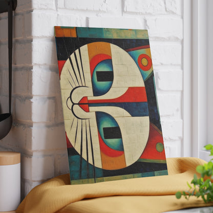 Artistic Vintage Vibes: Picasso-Inspired Midcentury Modern Glass Cutting Board for Retro Fashion