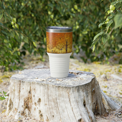 Symbolic Serenity: Ringneck Tumbler with Gustav Klimt's Tree of Life, Inspiring Artistic Elegance