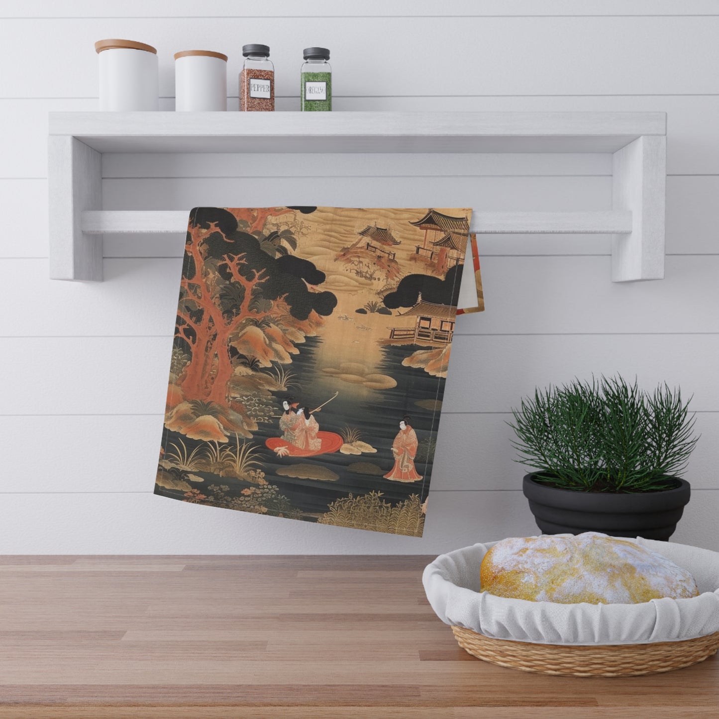 Custom Japanese Tapestry Kitchen Towel: Your Personalized Artistic Statement