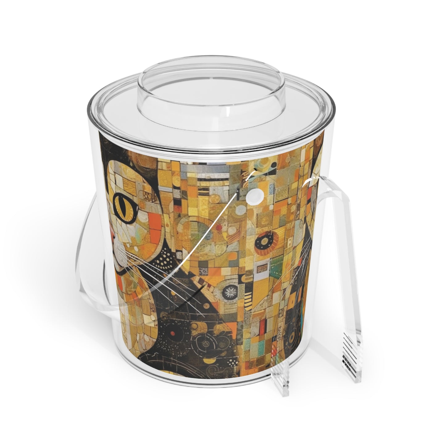 Modern Art Fusion: Vienna Secession Ice Bucket with Tongs