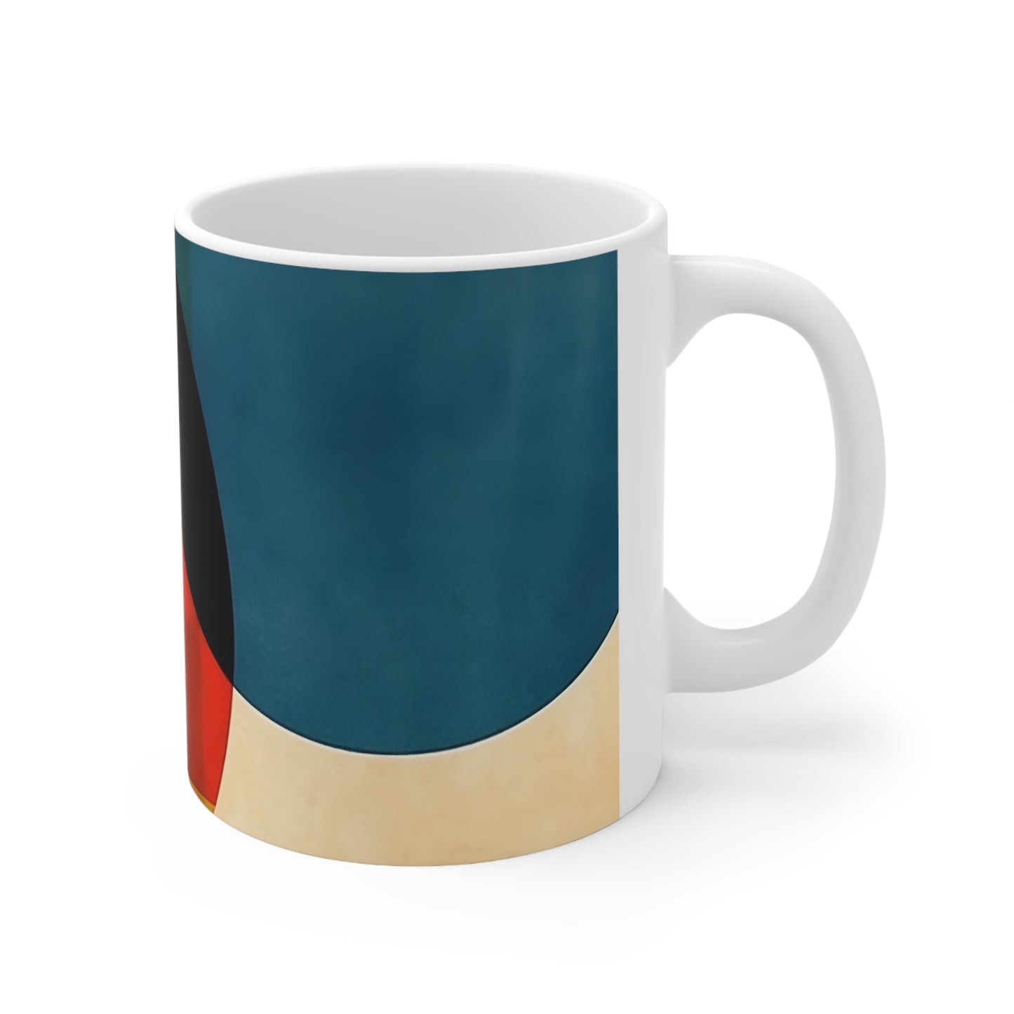 Sleek Geometric Style: Midcentury Modern Mug with Abstract Geometric Art