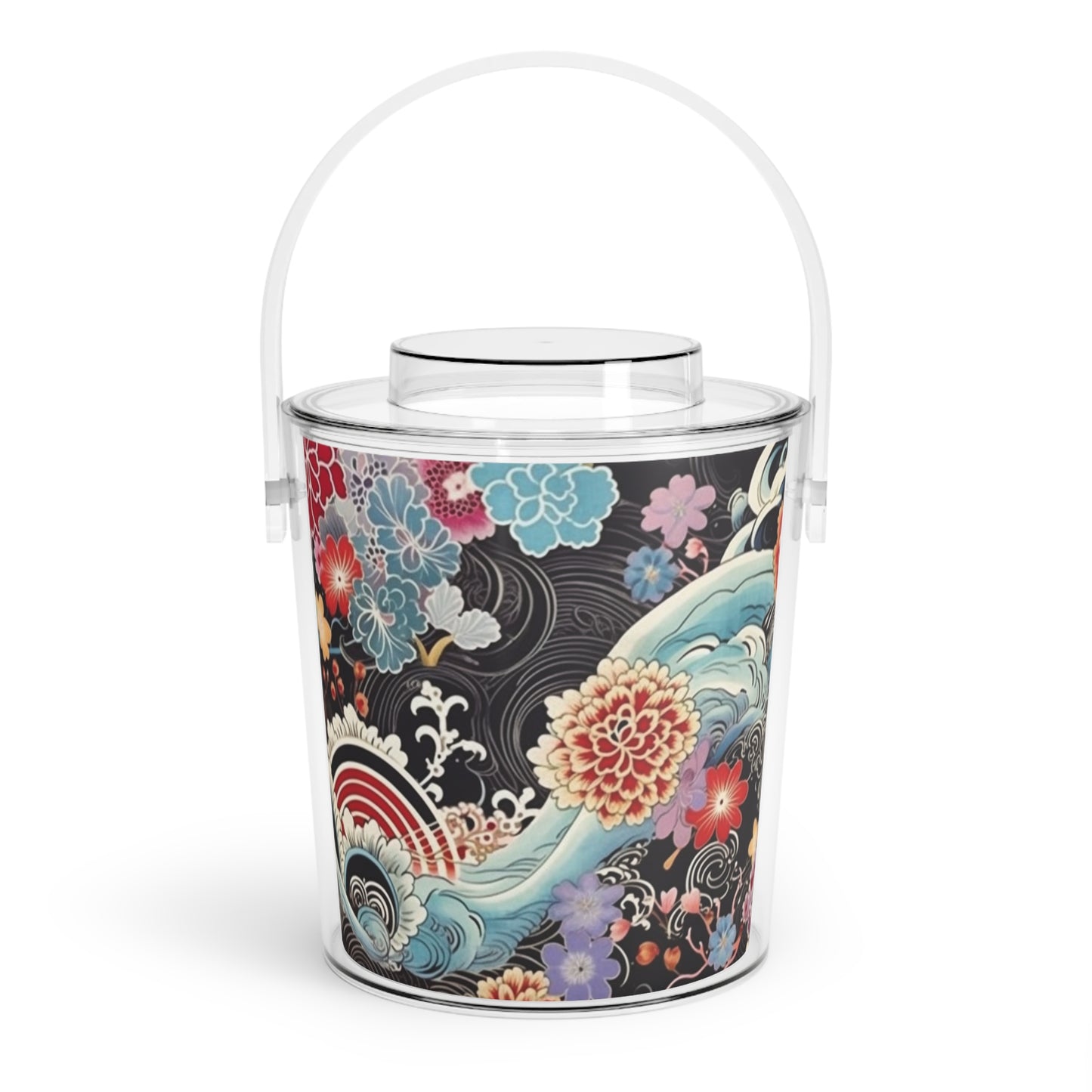 Authentic Japanese Kimono Ice Bucket with Tongs: Embrace Tradition