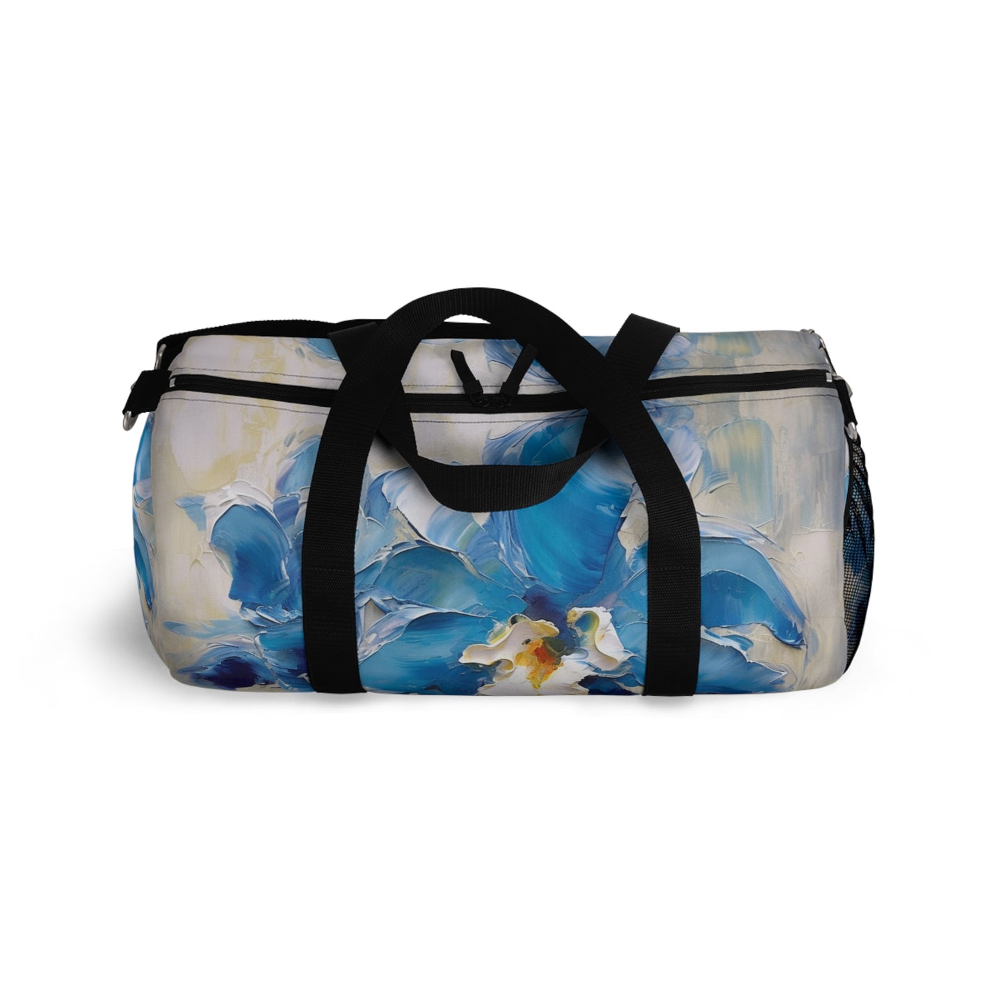 Embrace Artistic Expression with Blue Orchid Abstract Painting Duffel Bag
