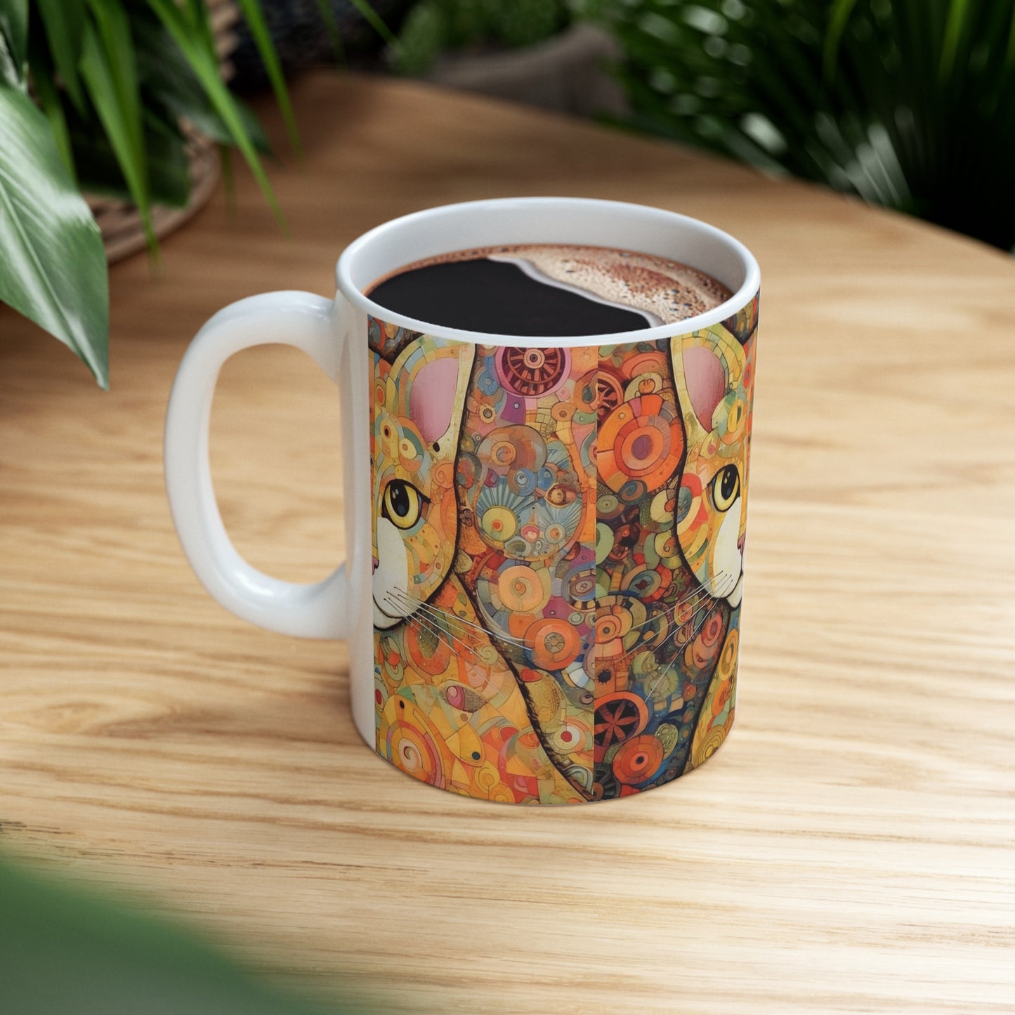 Elegant Art Nouveau: Ceramic Mug Inspired by Gustav Klimt