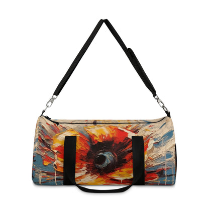 Poppy Symphony: Duffel Bag with Abstract Floral Artwork