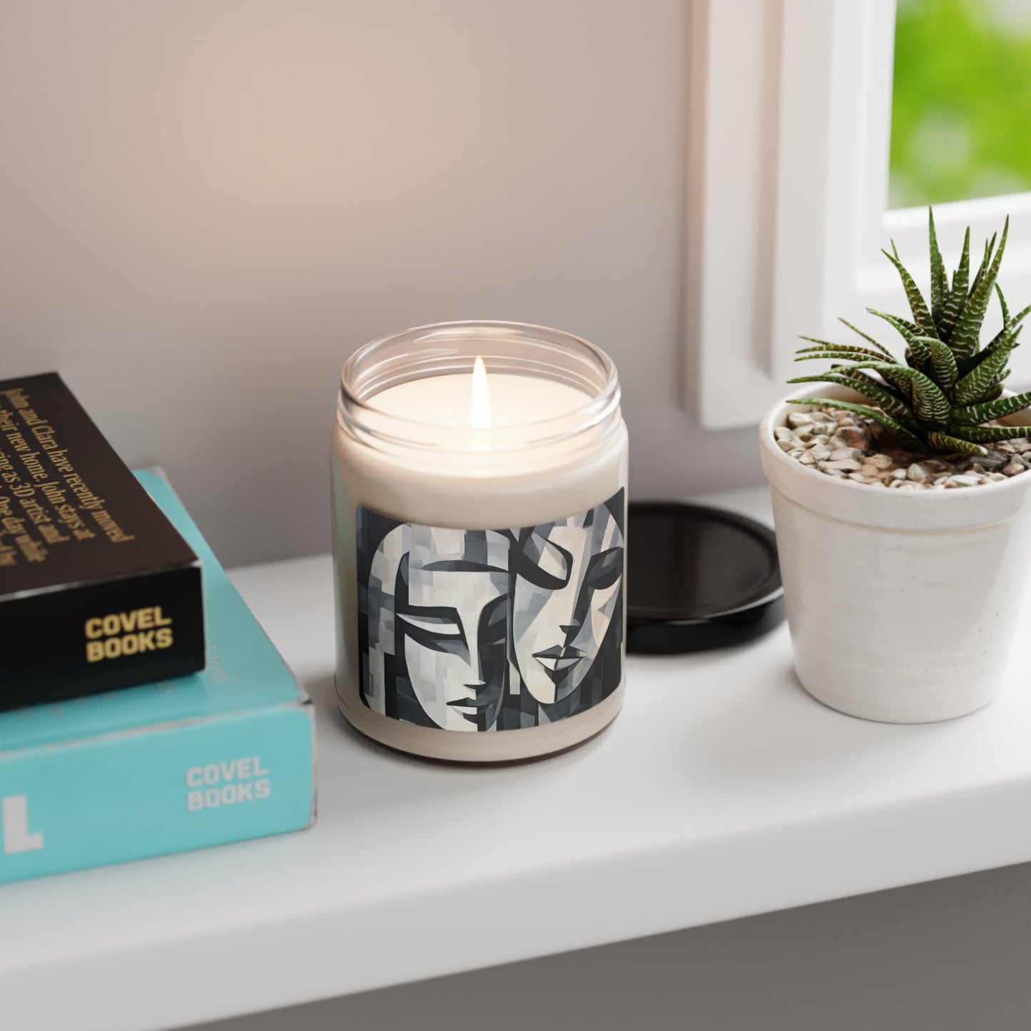 Abstract Oil Paint Scented Soy Candle: Cubist Artistry in a Portable Masterpiece