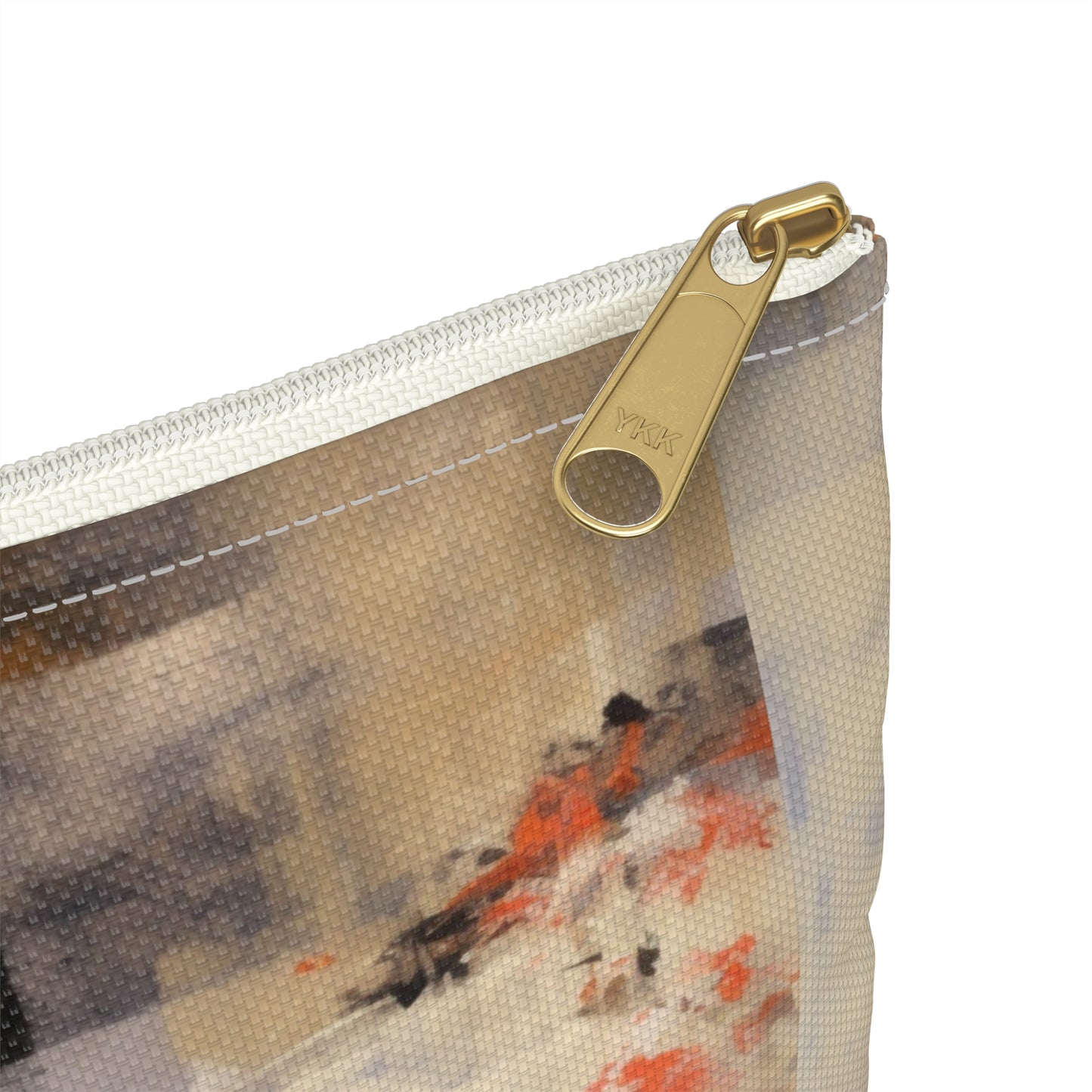 Japanese-Inspired Abstract Oil Painting Accessory Pouch: Celebrating Geisha Beauty
