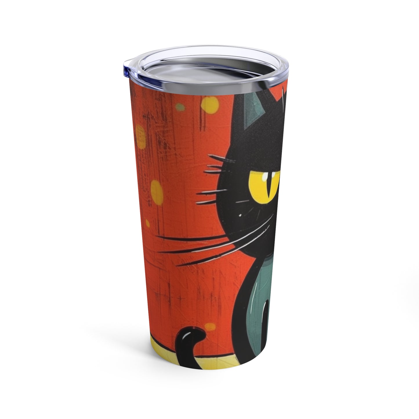 Fashionably Retro Feline: Midcentury Modern Tumbler with a Vintage Cat-Inspired Flair
