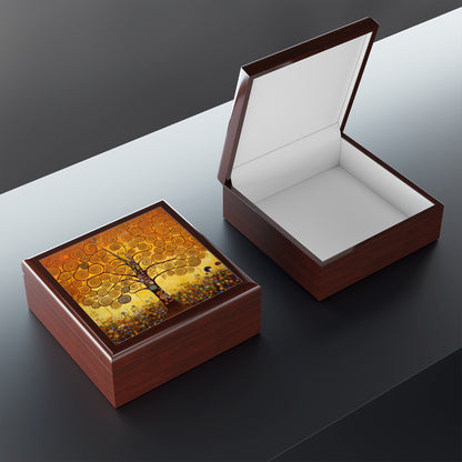 Symbolic Harmony: Gustav Klimt Tree of Life Jewelry Box, Embrace Artistic Elegance