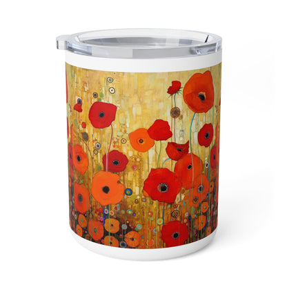 Vienna Secession Inspiration: Gustav Klimt Poppies Insulated Coffee Mug