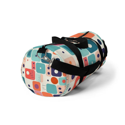 Retro Chic: Atomic Age-Inspired Duffel Bag with Midcentury Modern Design and 1960s Fashion