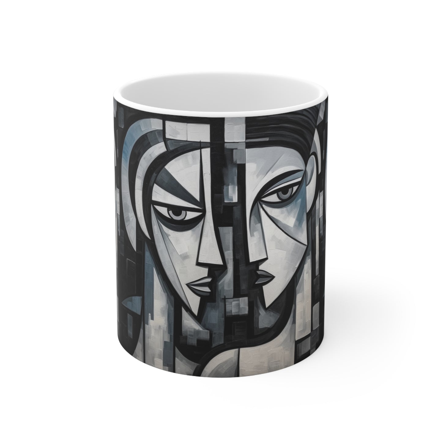 Cubist Paintings Ceramic Mug: Captivating Brush Strokes