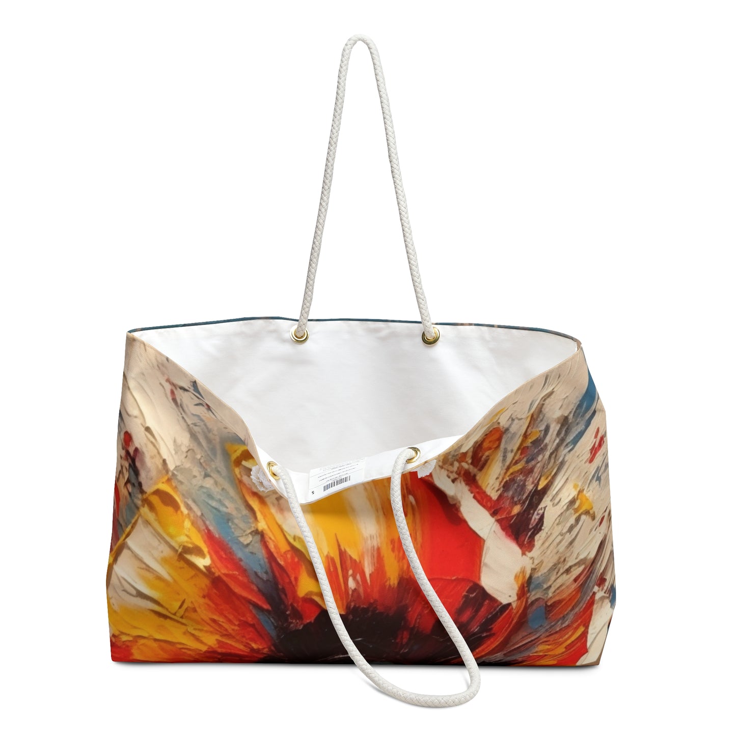 Poppy Symphony: Weekender Bag with Abstract Floral Artwork