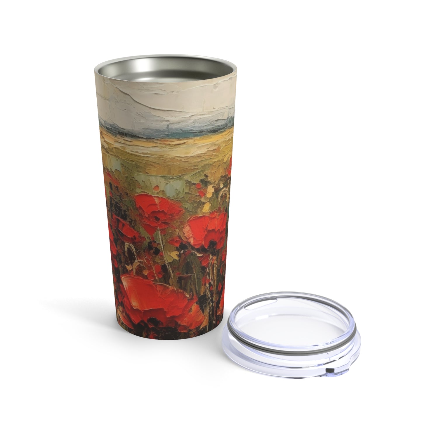 Abstract Poppy Fields: Tumbler for Artistic Inspiration