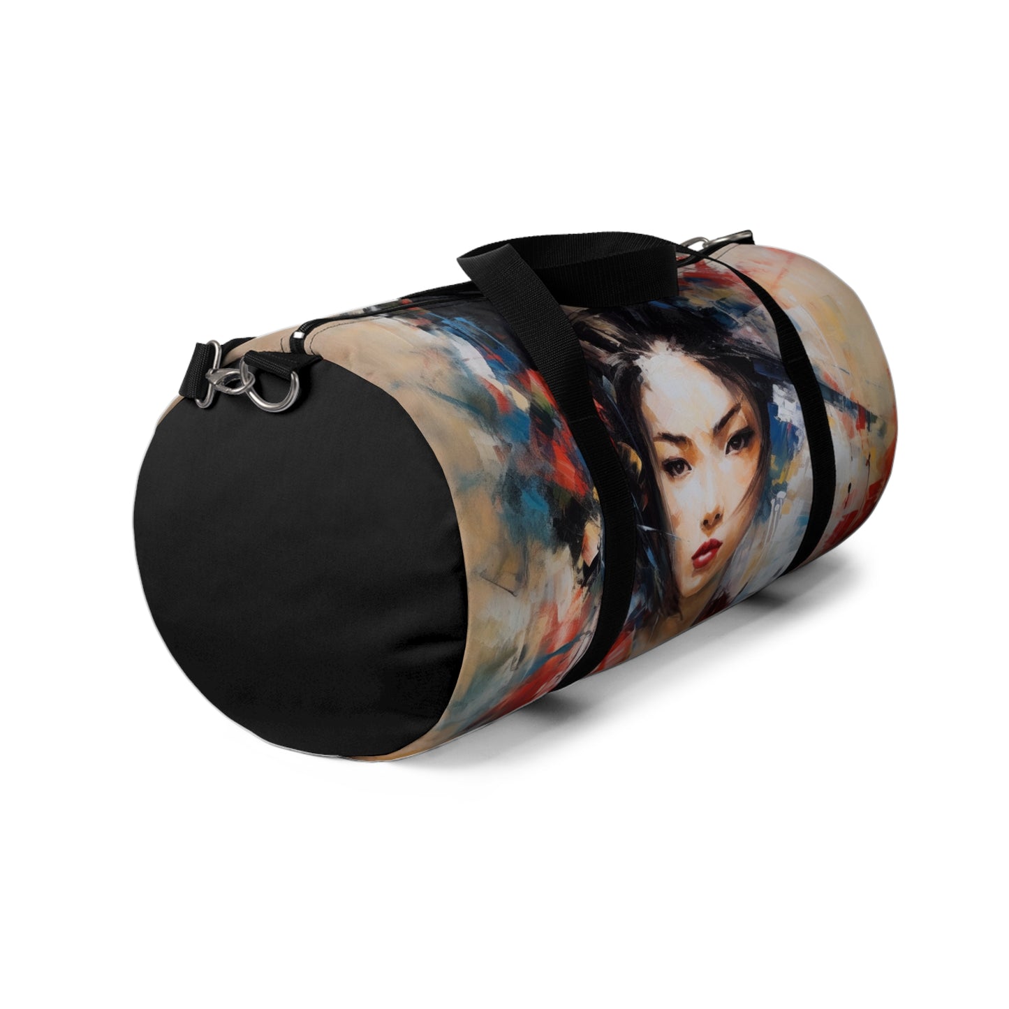 Abstract Geisha Art Duffel Bag: Captivating Brushstrokes in a Japanese Aesthetic