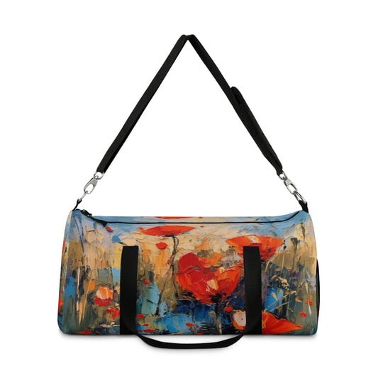 Duffel Bag Paradise: Abstract Poppy Artwork and Flower Drawings
