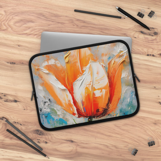Laptop Sleeve with Vibrant Orange Tulip: Embrace the Beauty of Nature