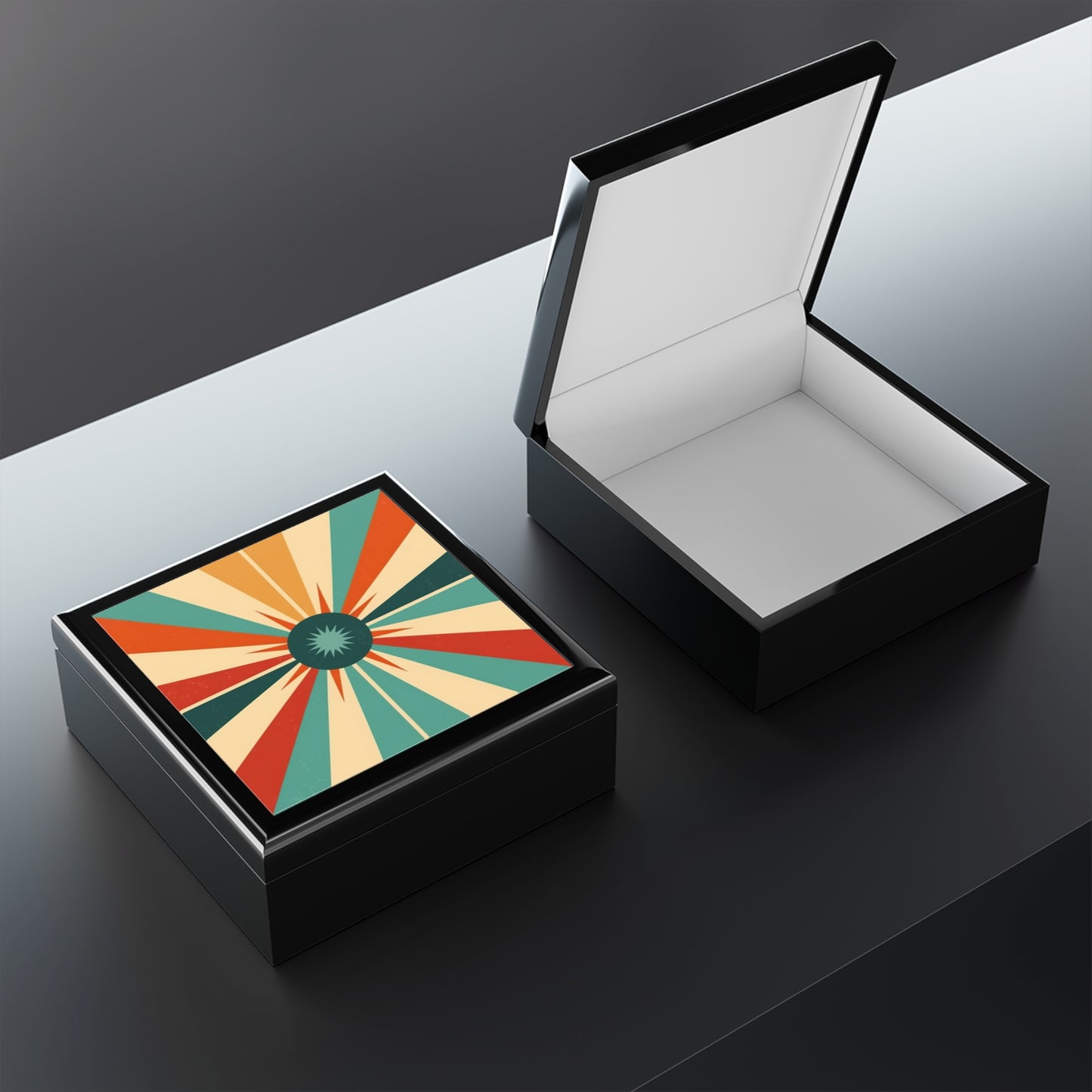 Vintage Fashion Inspiration: Starburst Candy Colored Jewelry Box with 1950s and 1960s Flair