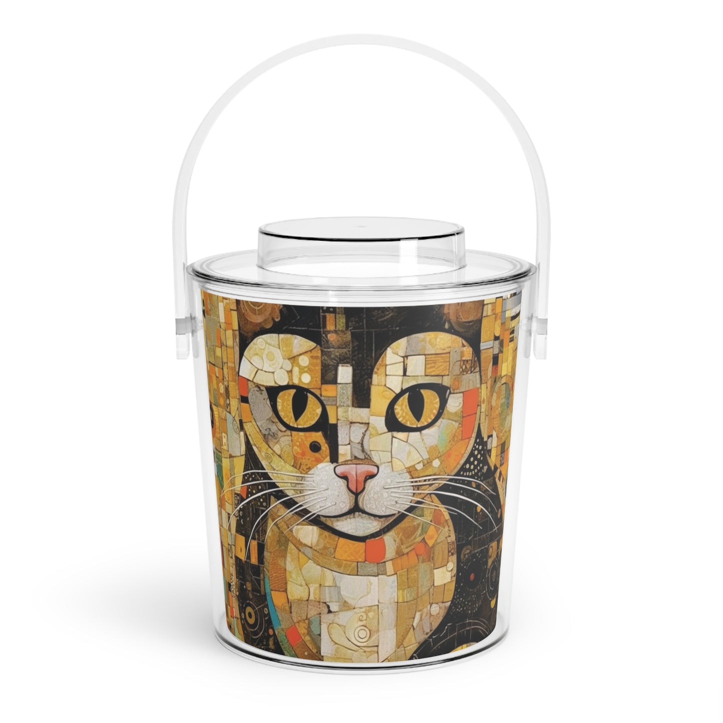 Modern Art Fusion: Vienna Secession Ice Bucket with Tongs