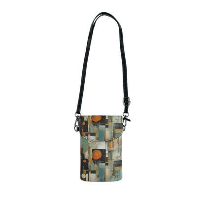 Scandinavian Chic: Vintage Fashion-Inspired Small Cell Phone Wallet with Atomic Age Design