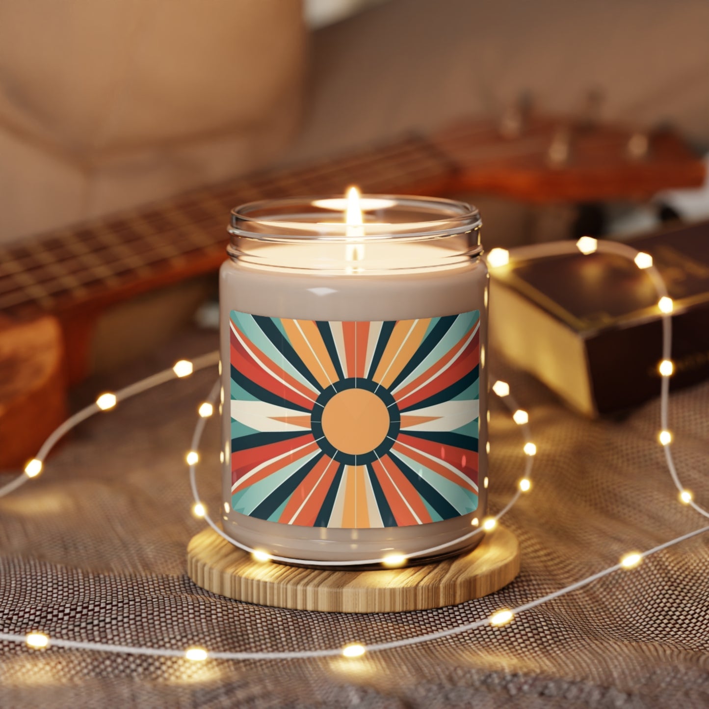 Chic Starburst Simplicity: Minimalist Home Decor Soy Candle in Candy Colors