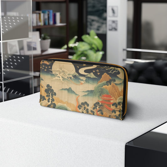 Harmony of the Elements: Japanese Tapestry-Inspired Zipper Wallet