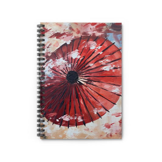 Abstract Japanese Umbrella Painting Spiral Notebook Ruled: Unleashing Artistic Beauty