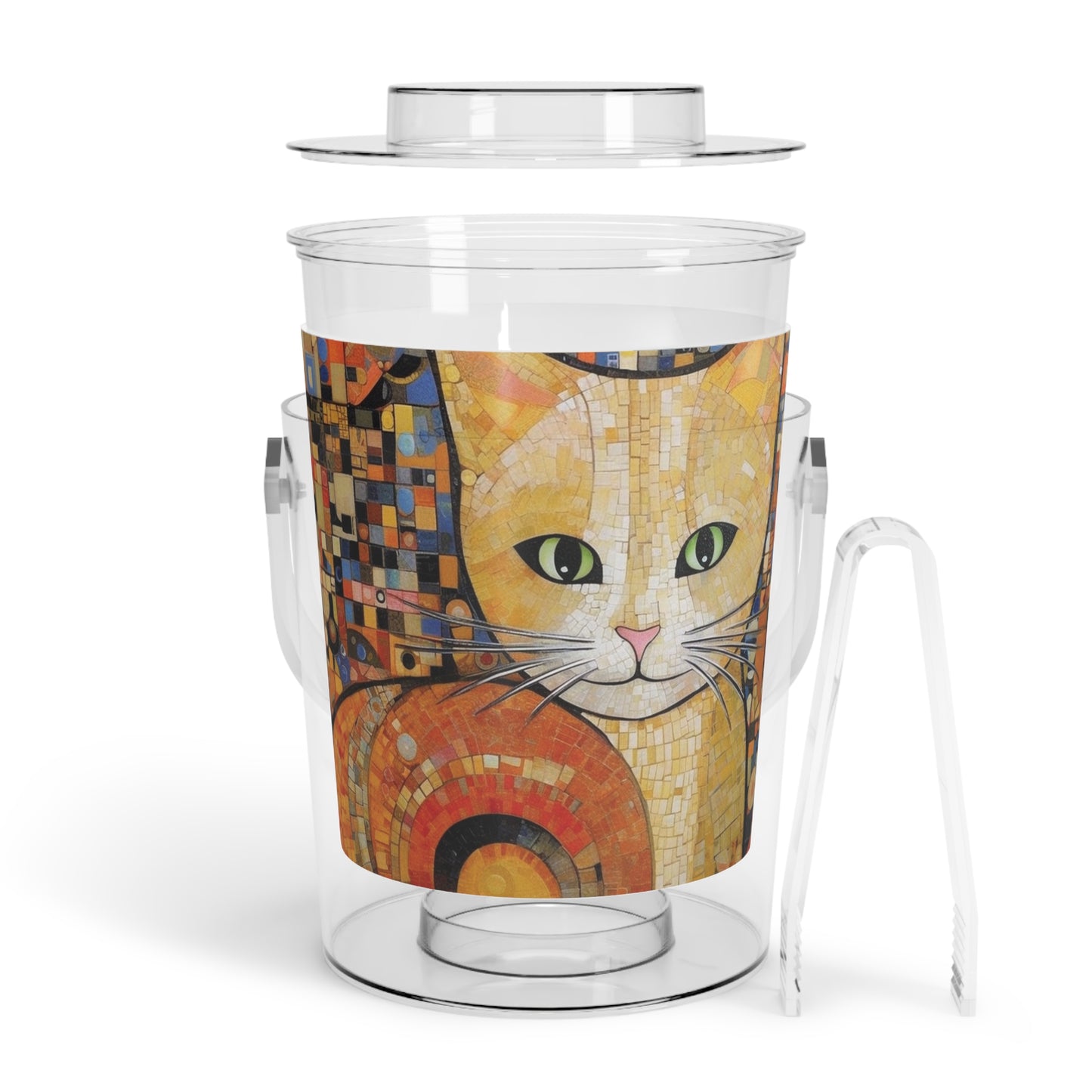 Timeless Beauty: Vienna Secession-Inspired Ice Bucket with Tongs