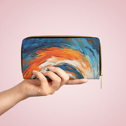 Atomic Age Design Abstract Art Zipper Wallet