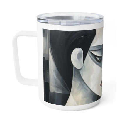 Insulated Coffee Mug with Cubist Art: Artistic Finesse and Abstract Flair