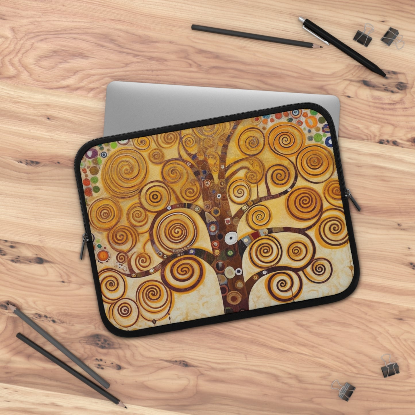 Captivating Artistry: The Tree of Life Laptop Sleeve, Inspired by Gustav Klimt's Timeless Masterpiece