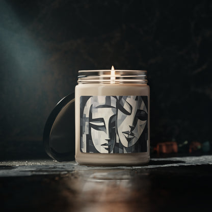 Abstract Oil Paint Scented Soy Candle: Cubist Artistry in a Portable Masterpiece