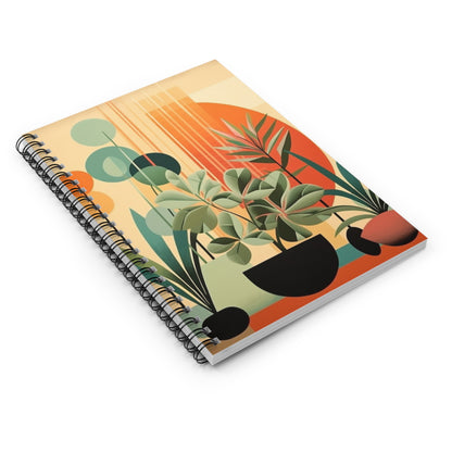 Botanical Beauty: Midcentury Modern Plant Spiral Notebook