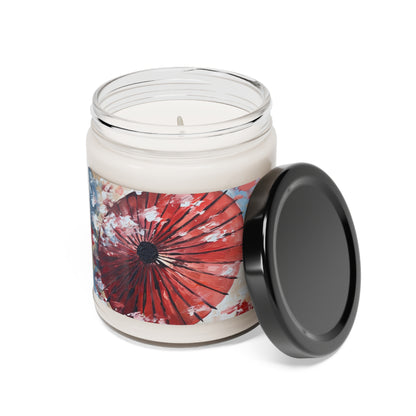 Abstract Japanese Umbrella Painting Scented Soy Candle