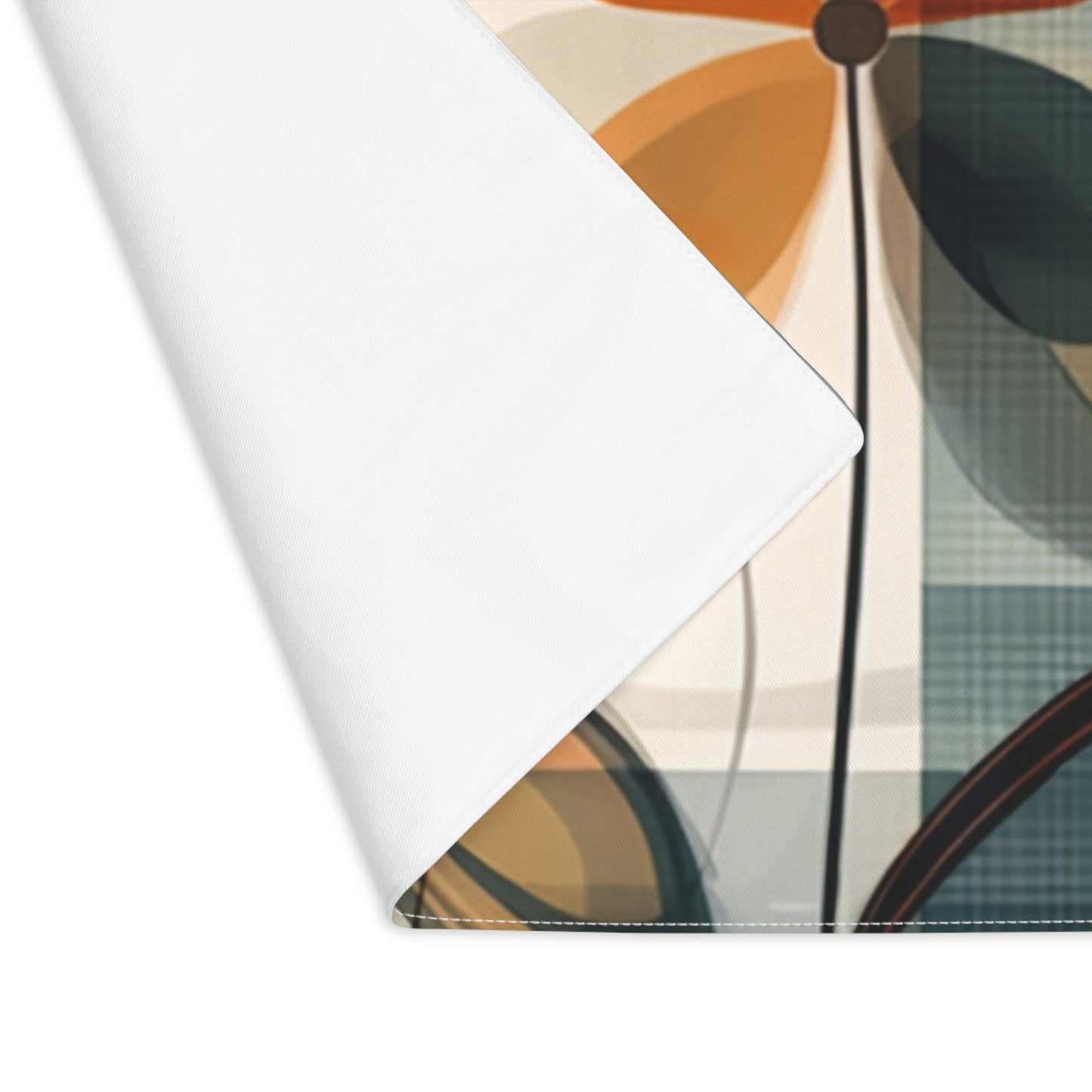 Botanical Chic: Flower Drawings and Minimalist Placemat Design with Midcentury Flair