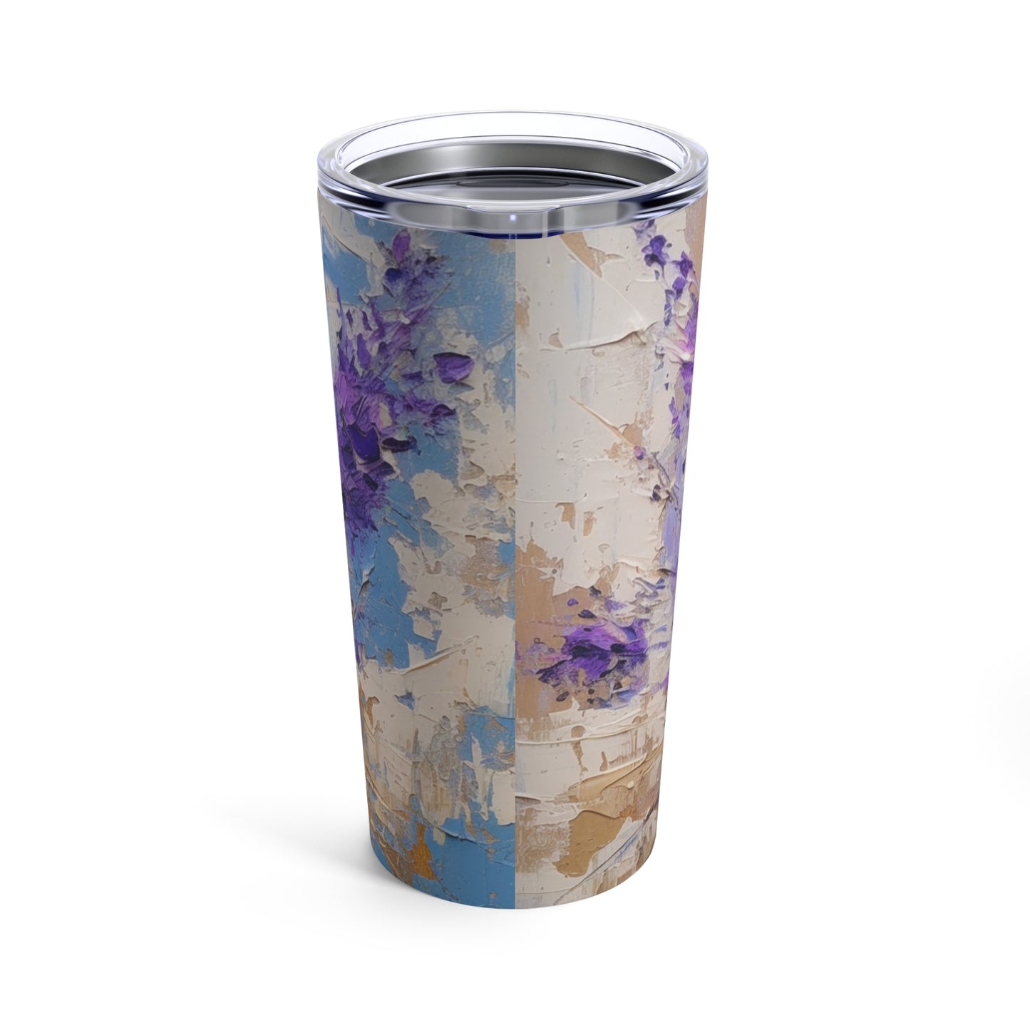 Vibrant Lavender Art on Tumbler: A Floral Delight for Your Senses
