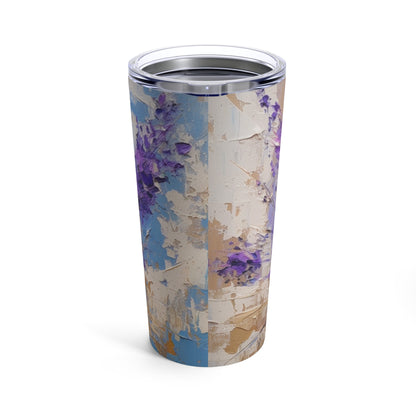 Vibrant Lavender Art on Tumbler: A Floral Delight for Your Senses