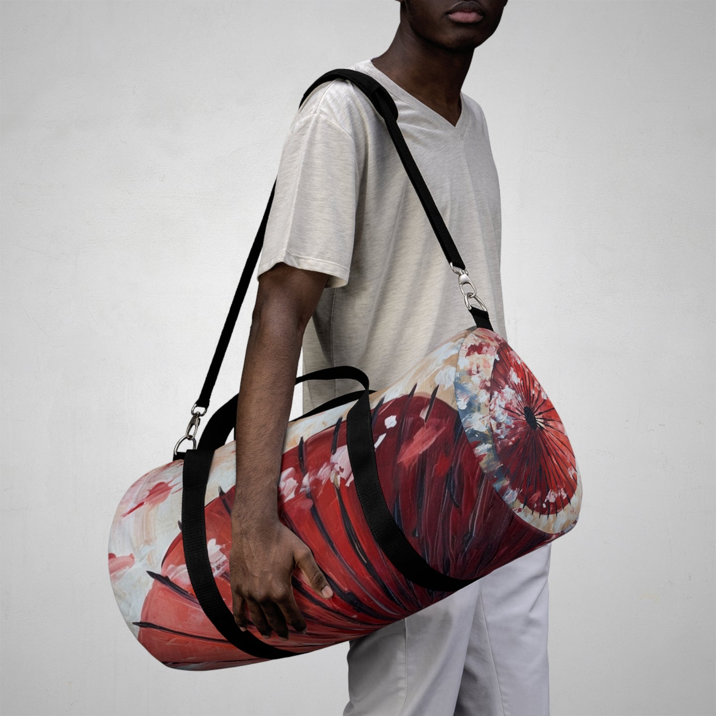 Abstract Japanese Umbrella Painting Duffel Bag: Unleashing Artistic Beauty