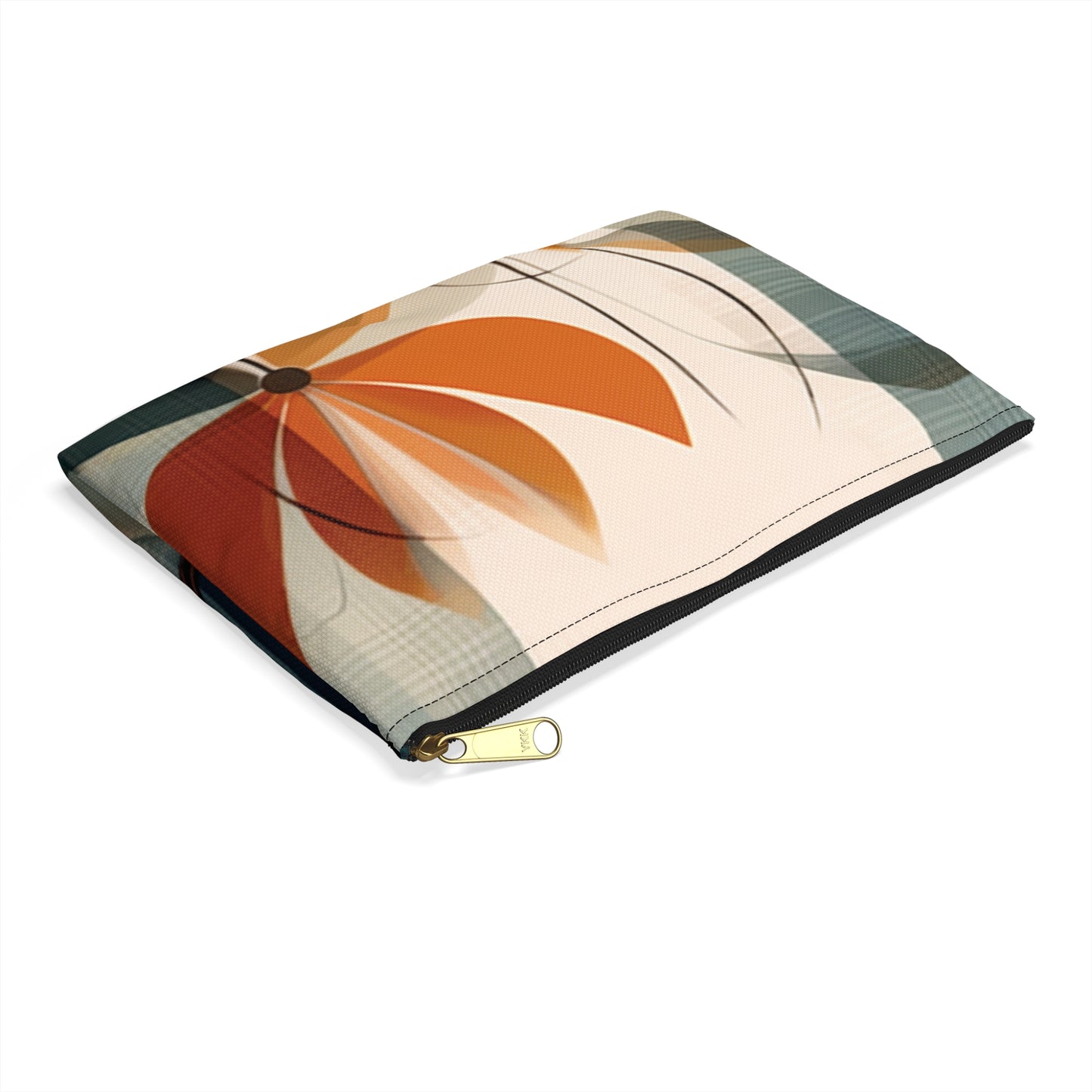 Botanical Chic: Flower Drawings and Minimalist Accessory Pouch Design with Midcentury Flair