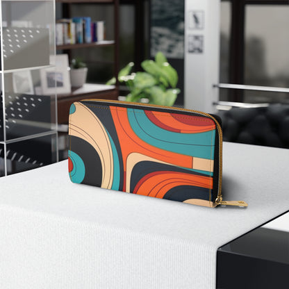Midcentury Abstractions: Abstract-Inspired Zipper Wallet for Atomic Age Design