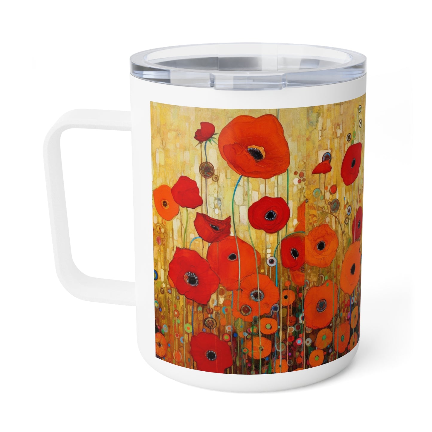 Vienna Secession Inspiration: Gustav Klimt Poppies Insulated Coffee Mug